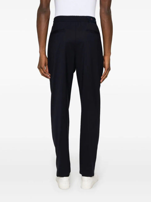 logo-patch cotton tapered trousers